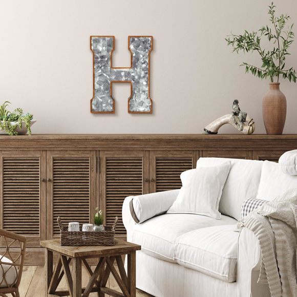 12" Metal Letter Wall Decor Large Galvanized Letter 3d Signs Shelf Decoration💛 - Picture 2 of 7